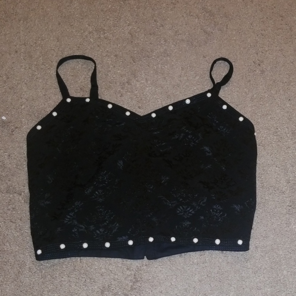 Sandro Nolwenn black Crop Top Coachella Boho